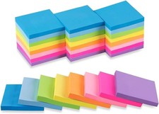 Sticky Notes 3x3 In, Bright Colors, Sticky Pads, Recyclable, Self-Stick Pads,