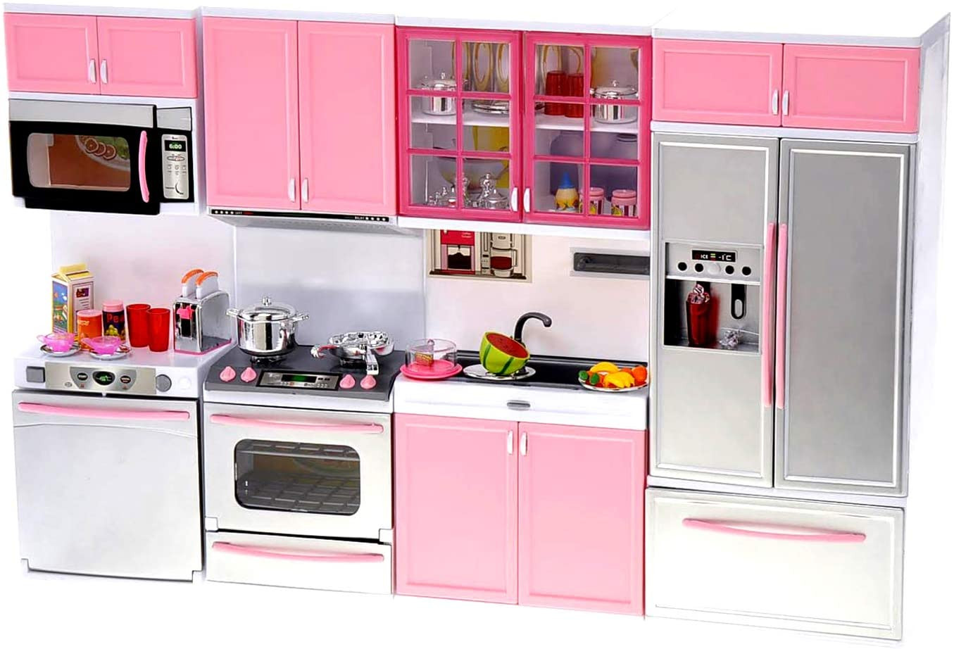 Mini Modern Toy Pink Kitchen Pretend Play Furnitures Toy