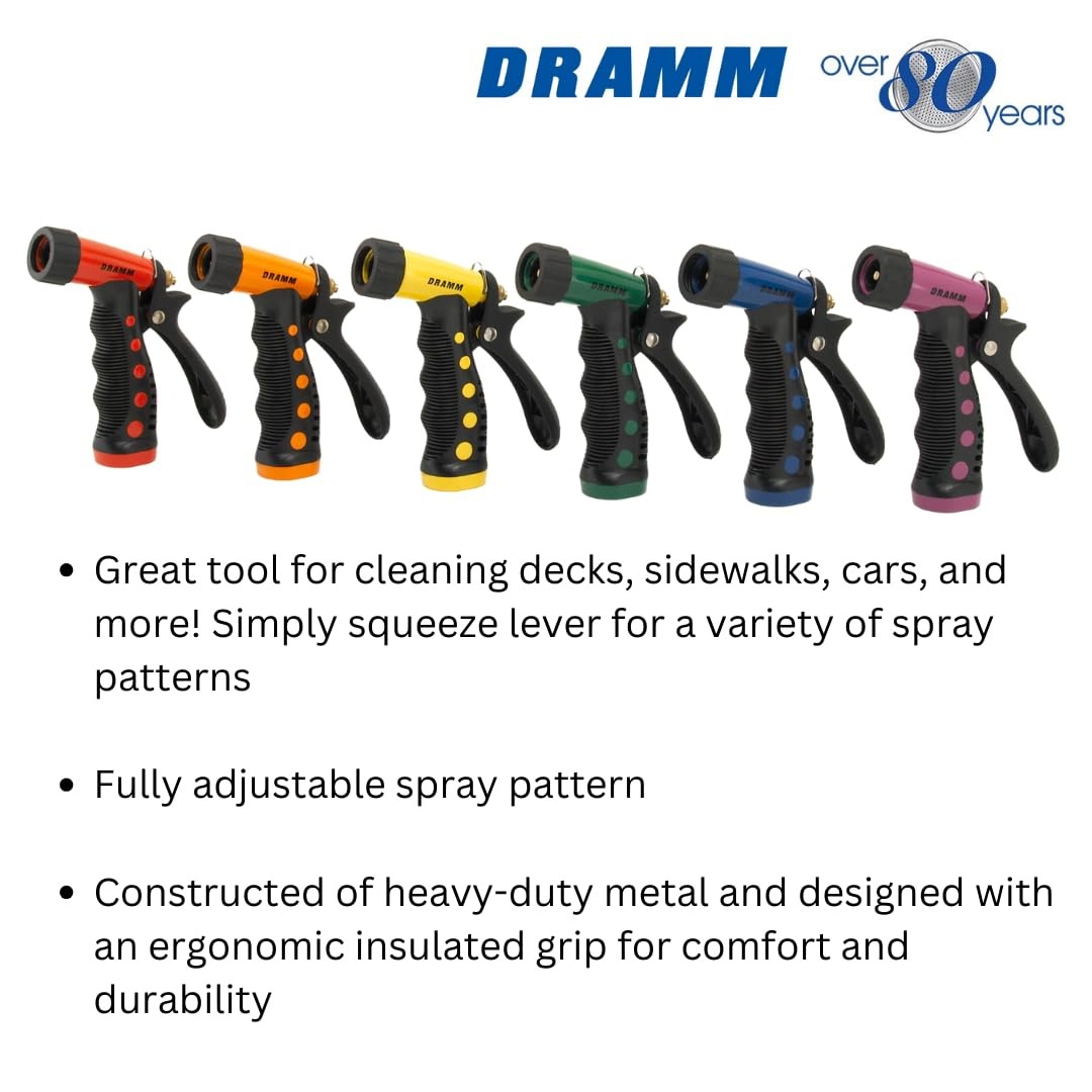 Dramm ColorStorm Premium Pistol Spray Nozzle for Garden Hose with Trigger Style