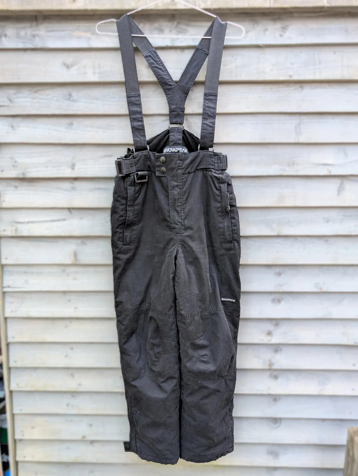 Snow Peak Black Ski Bib Pants UK 8 EU 36 Snowboarding Trousers