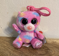 NWT TY Beanie Boos - FRANKY the Bear (Glitter Eyes) (Plastic Key Clip)  2018