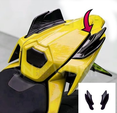 Für KAWASAKI NINJA ZX-6 ZX-4 HECKSPOILER WINGLETS AERODYNAMIK FINNEN GLANZ SCHWARZ