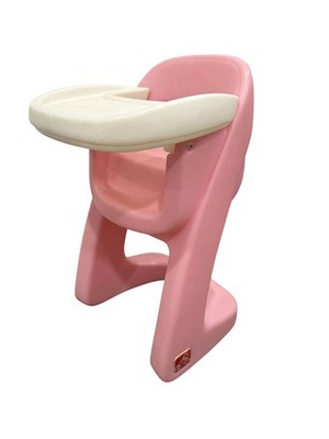 Vintage Step 2 Doll Highchair Pink White Sturdy Child Size High Chair USA 1990s