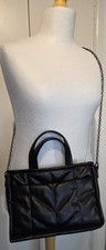 Black Quilted Mini Tote bag with chain strap