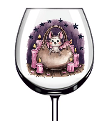 12x bunte Halloween Fledermaus Vinyl Aufkleber Abziehbild Becher Weinglas Flasche Tasse