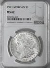 1921-P  $1  MORGAN SILVER DOLLAR  "PHILADELPHIA MINT"  NGC MS62 #8672754-063