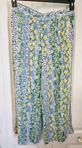 LOFT Tropical Floral Wide Leg Crop Hose Leinenmischung Damen Medium
