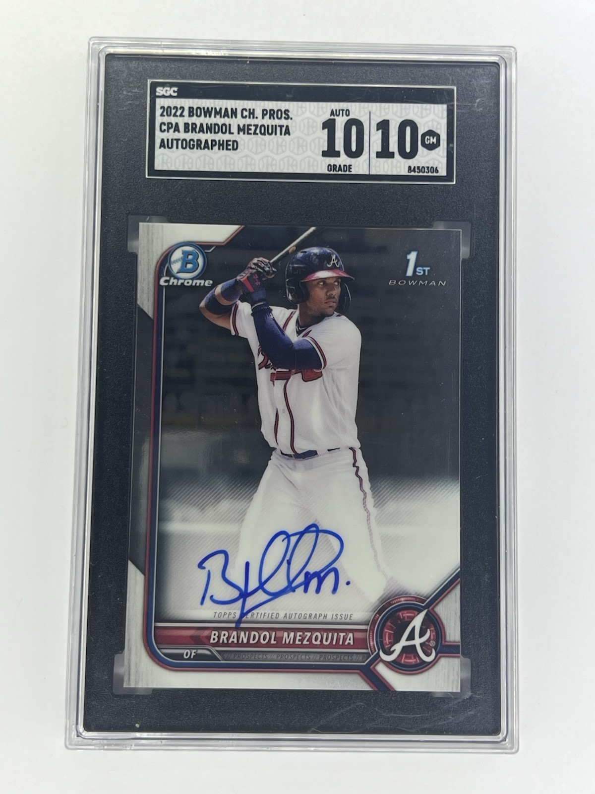 2022 Bowman Chrome Brandol Mezquita 1st Auto SGC 10 #COA-BMQ Braves