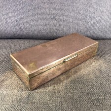 Vintage Handmade Copper Art Deco Cigarette Box With Hinged Lid Trinkets Jewlery