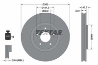 2 X Bremsscheibe Textar 92169903 FüR Mitsubishi