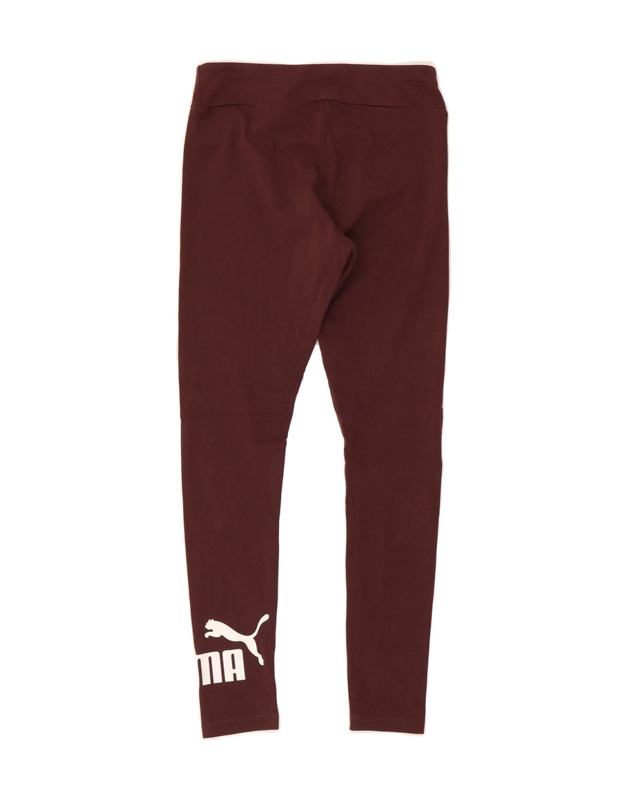 PUMA Womens Graphic Leggings UK 10 Small  Burgundy Cotton DQ13 image 2
