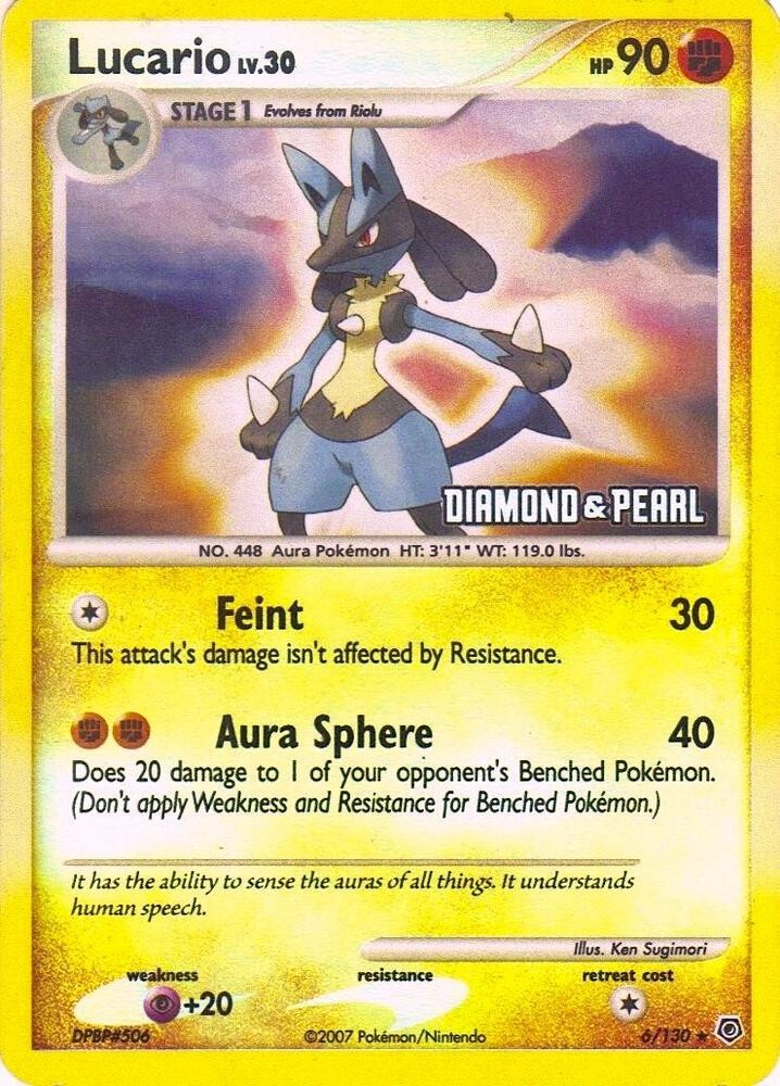Lucario - 6/130 - Pokemon Diamond & Pearl Holo Card BK Promo HP | eBay