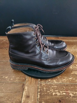 Cole Haan × Todd Snyder Bryling Brown Leather Crepe Sole Brass Boots Men's 9.5 M