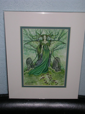 Amy Brown - The Green Lady - Matted Mini - SIGNED - RARE