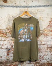 90S 3D Emblem Harley Davidson Leader Of The Pack Faded Green T-Shirt