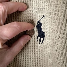 Polo Ralph Lauren Robe Mens Waffle Knit Hooded Classic Khaki Big Pony