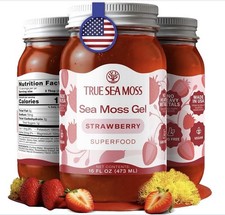 TRUE SEA MOSS - SEA MOSS GEL SUPERFOOD - STRAWBERRY FLAVOR - 16 FL OZ