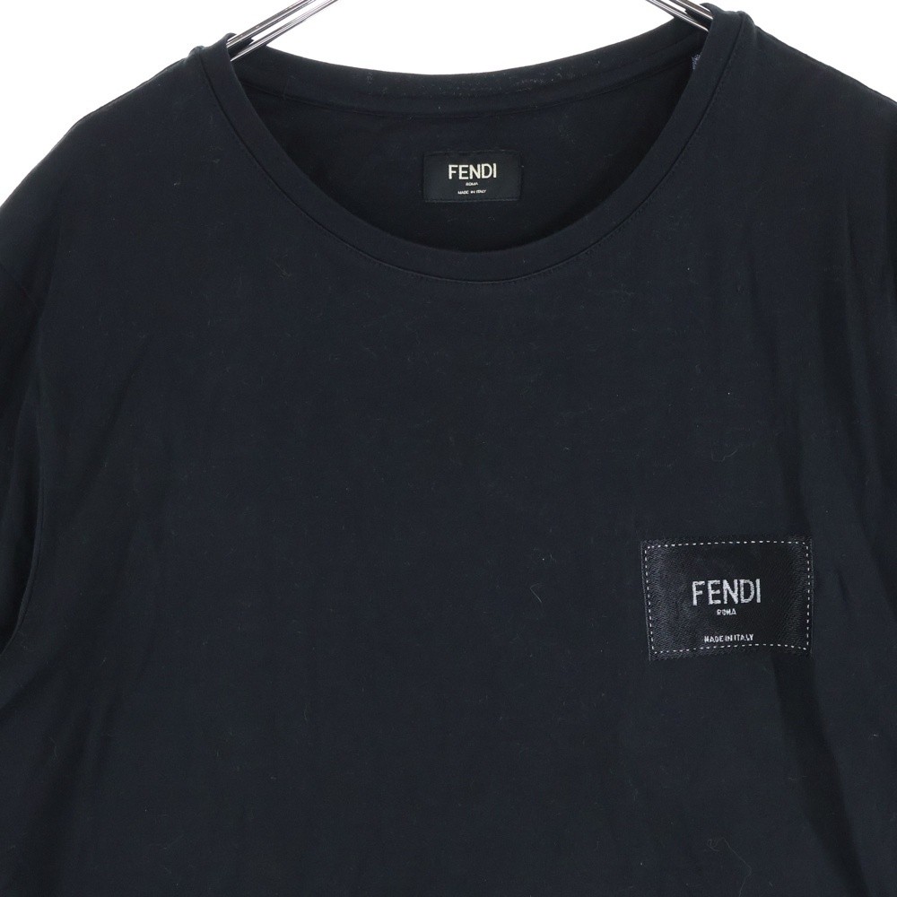 FENDI 22SS Logo Patch Tee FY0894 A9RL Front Logo Patch Crew Neck Short Sleeve T thumbnail 3
