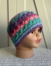 Crochet Toddler Headband Ear Warmer Handmade Multicolor Pink Purple Blue Cozy