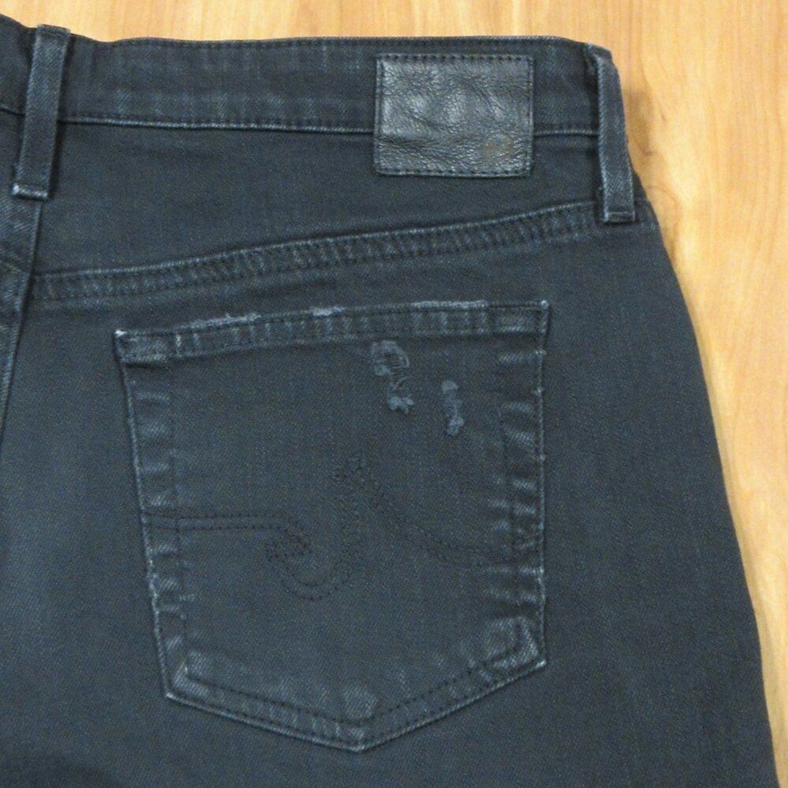AG ADRIANO GOLDSCHMIED Hailey Ex Boyfriend Roll Up Jean Shorts Size 27 Blk Denim thumbnail 11