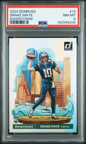 2024 PANINI DONRUSS DOWNTOWN! #13 DRAKE MAYE PSA 8