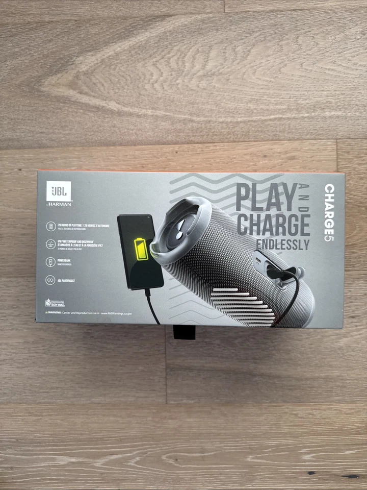 Altavoz portátil Bluetooth impermeable JBL Charge 5 GRIS nuevo y sellado Foto 2 de 2