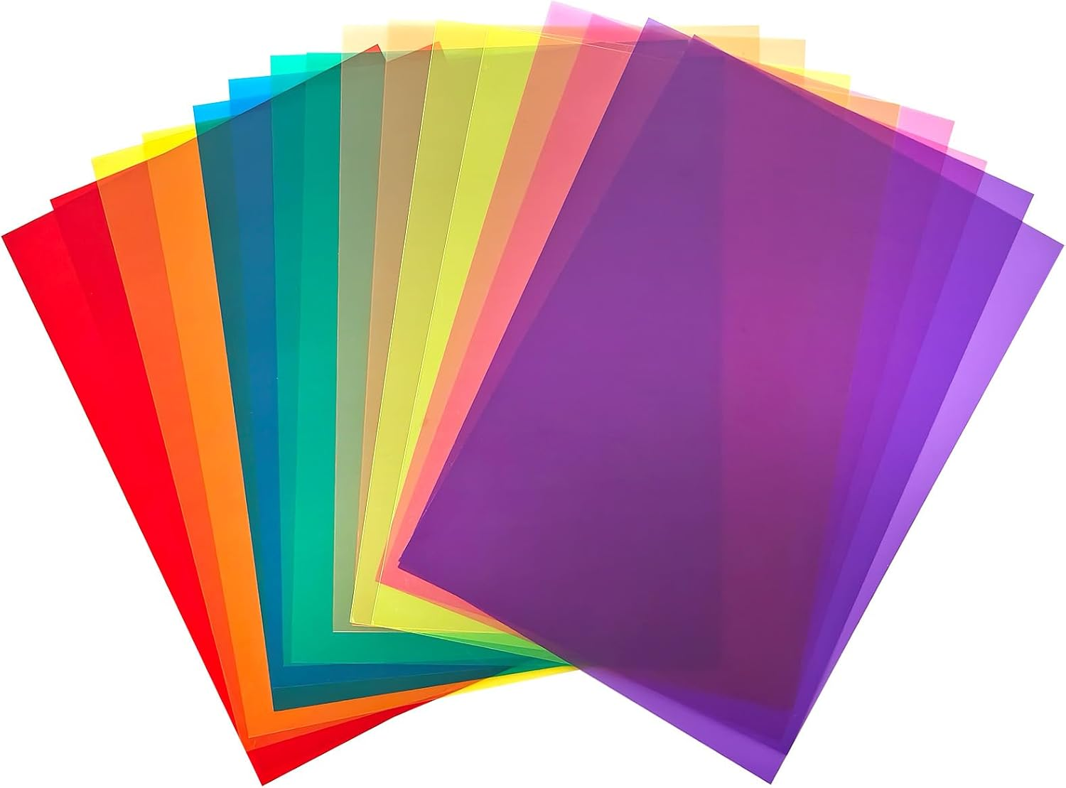 16Pcs A4 Coloured Overlays Dyslexia Coloured Transparency Sheets PVC Reading