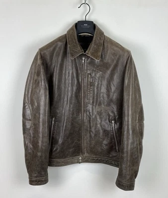 Vintage Trapper Full Zip Lederjacke Herren Gr.52 Braun Freizeit Klassisch Top - Bild 1 von 4