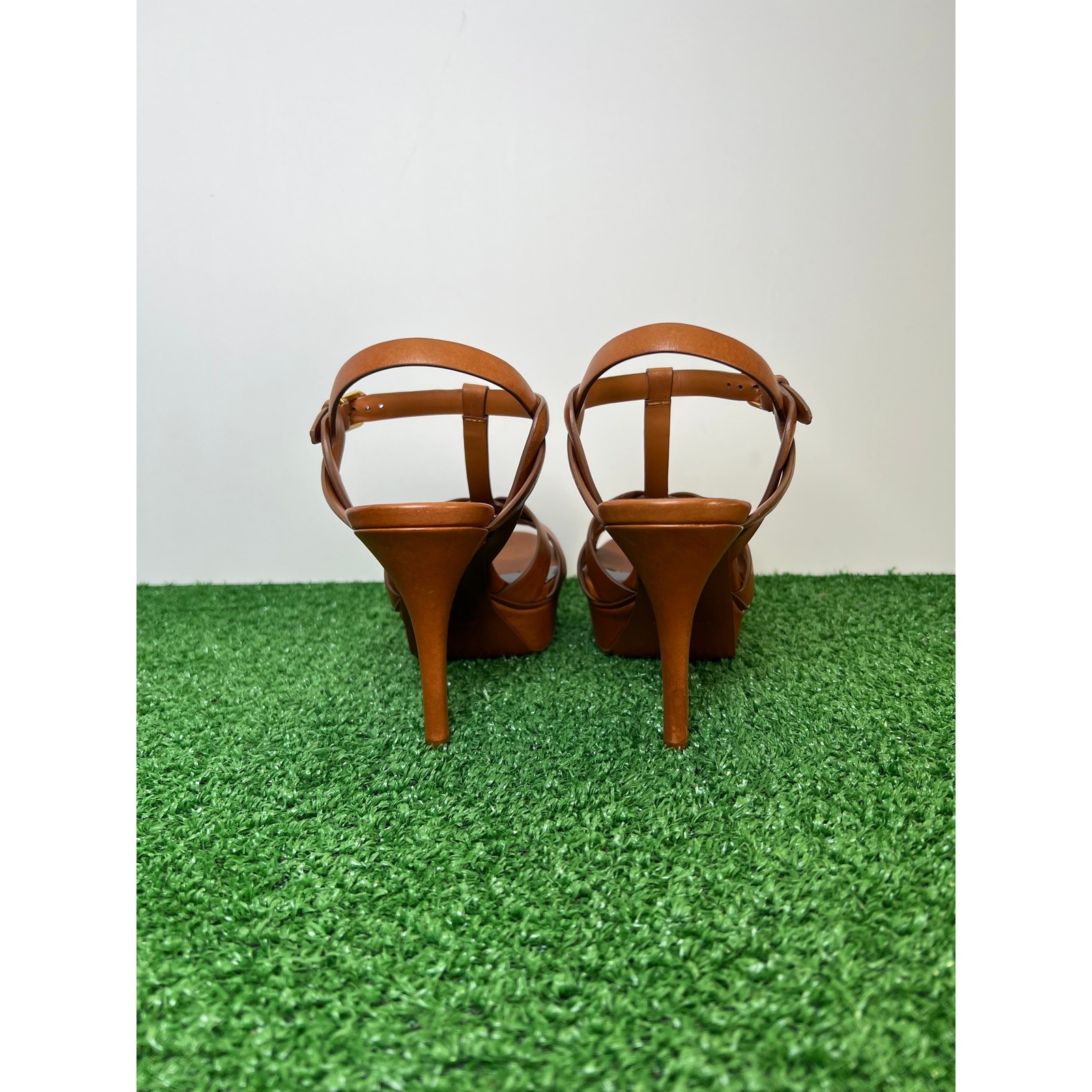 Saint Laurent YSL Tribute Platform Sandals Amber Brown Size 36.5 US 6.5 thumbnail 6