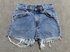 Vintage Levis blue Denim Shorts Womens slim 10 Orange tab 31465 vtg black wing