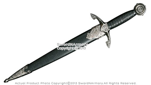 Caballero Medieval Príncipe Negro Espada Corta Fantasía Daga con Funda Película Réplica - Imagen 2 de 4