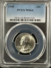 1948  25C Washington Quarter Dollar PCGS MS64   80481541