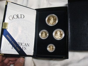 L@@K!! Beautiful Uncirculated Cameo Proof 1998 W Gold American Eagle 4 Coin Set