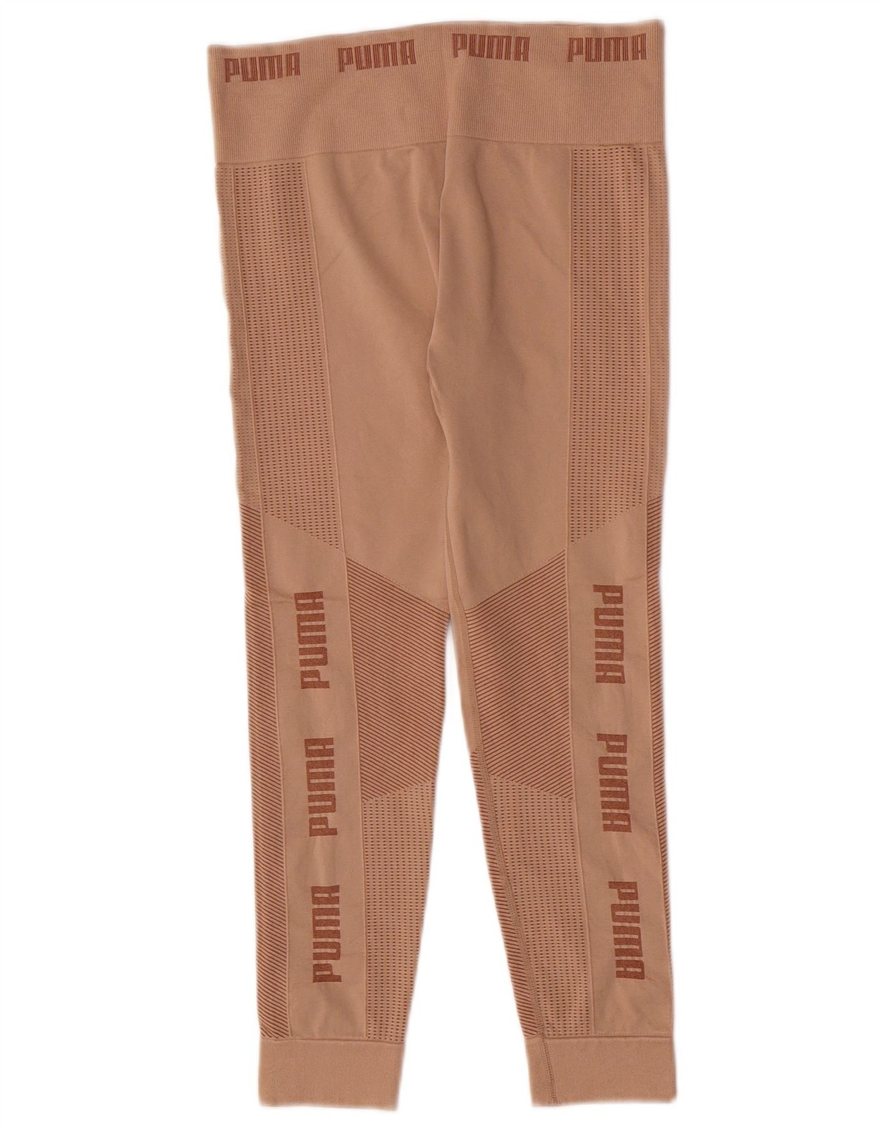 Puma Womens Crop Graphic Leggings UK 12 Medium  Beige Geometric Nylon UG19