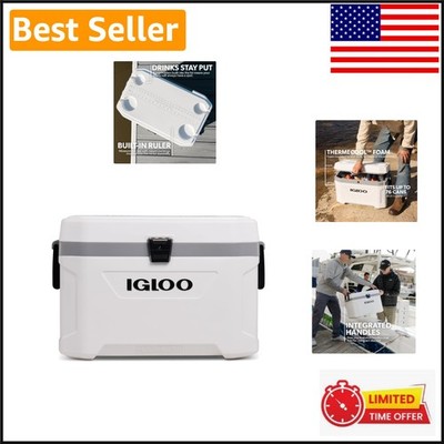 54 Qt Insulated Marine Cooler | Stainless Steel Ice Chest for Fishing & Camping