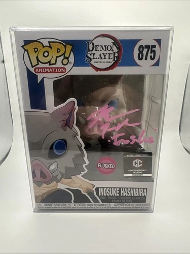 Demon Slayer Funko Pop - Inosuke Hashibira signed by Bryce Papenbrook with PSA