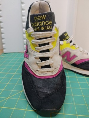 NEW BALANCE MENS  M997SKP SNEAKERS SIZE 8.5 D BLACK/GREY/GREEN/PINK 