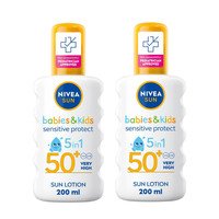 2X Nivea Sun Kids Sonnenschutz Lotion Spray Lsf 50+ Sensible Hautschutzcreme