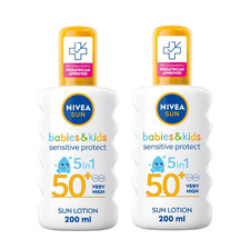 2x NIVEA SUN Kids Sunscreen Lotion Spray SPF 50+ Sensitive Skin Protection Cream