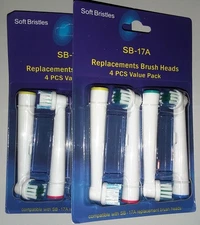 Soft Bristles Replacement Brush Heads Oral B Electric Toothbrush 6 Pcs New