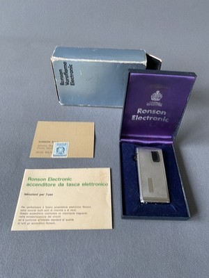 Ronson Varaflame Electronic  Pocket Lighter Original Box  Vintage Feuerzeug 