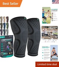 Compression Knee Brace 2-Pack for Pain Relief  Support - Large Size