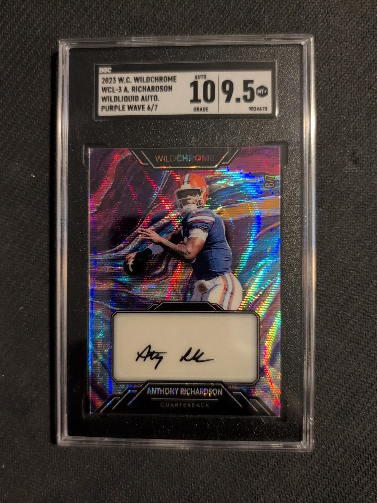 Anthony Richardson Wild Card Wildchrome Draft Wildliquid Autographs #WCL3 Purple