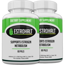 Estrohalt 2 Pack 120 Pills- Best Estrogen-Blocker DIM Supplement for Women & Men