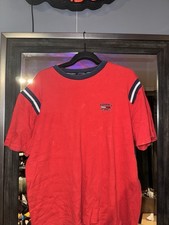 Tommy Jeans Red Retro Tee Navy Trim / Flag Logo Size XL Y2K Streetwear