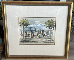John Checkley 1986 Original Watercolor Painting San Francisco Art Gallery 