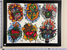 American Traditional Tattoo Flash Art Framed 11x14 Ready-to-Hang 11 Panther