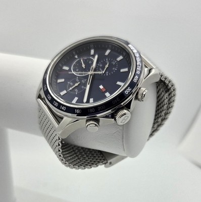 Tommy Hilfiger 1792018 Men's Miles Blue Dial Mesh Band Chronograph Watch