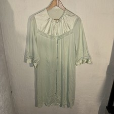 Vanity Fair VINTAGE Women s Button Robe Sz 34 Light Mint Green Nylon