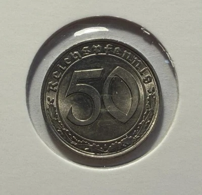Deutschland - Drittes Reich 50 Pfennig 1939 A 3. Reich fast Stempelglanz - Bild 1 von 2